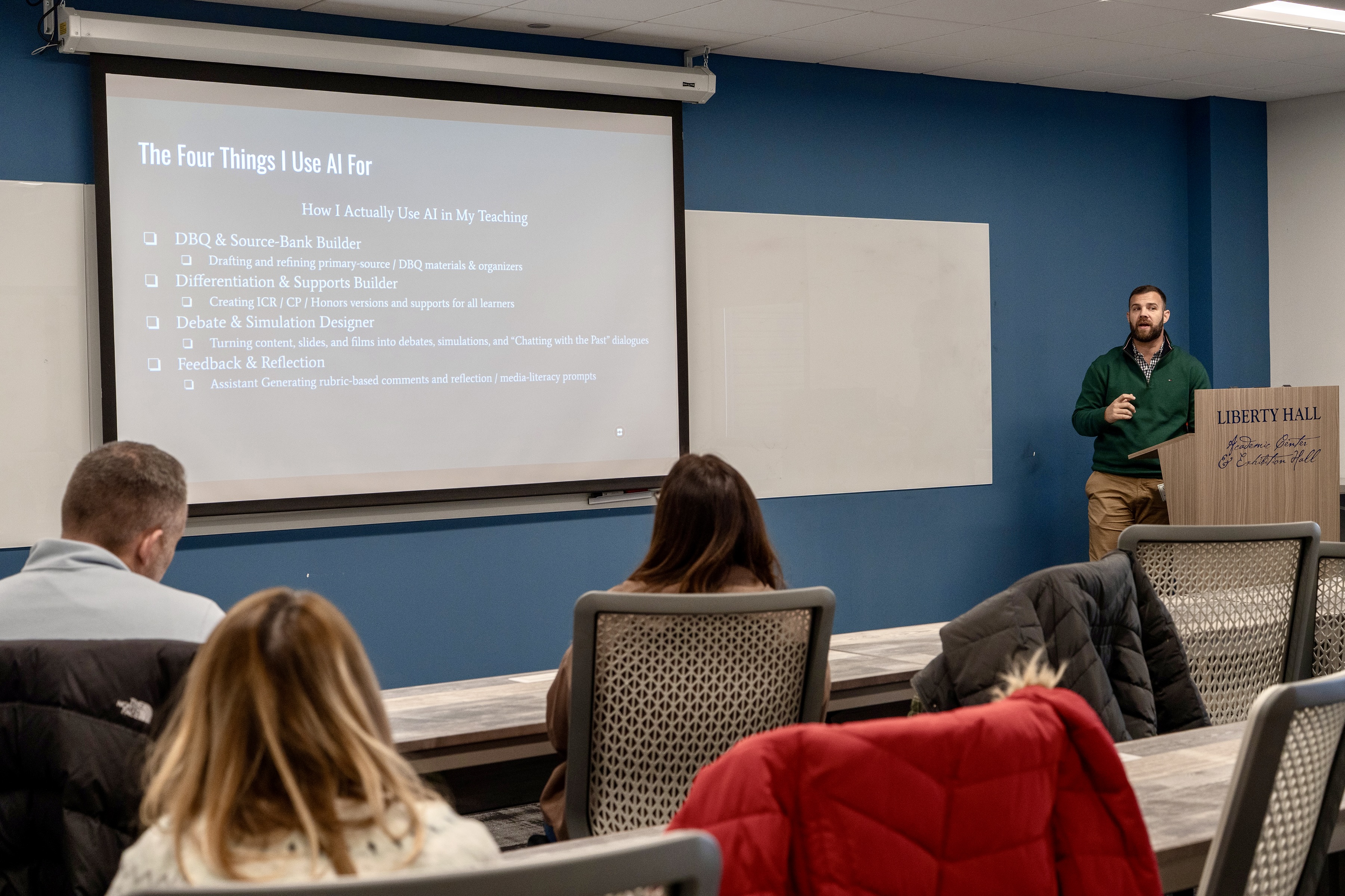 Michael Maring leading an interactive AI professional development session